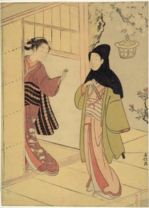 An Evening Visit (A Parody of Junidan Soshi) by Suzuki Harunobu