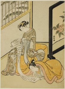 Couple Reading a Letter by Suzuki Harunobu
