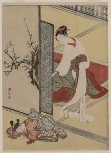 Courtesan and Sleeping Attendant by Suzuki Harunobu