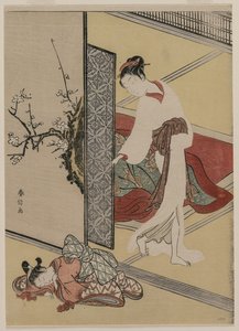 Courtesan and Sleeping Attendant by Suzuki Harunobu