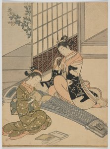 Descending Geese of the Koto, Edo period, c.1766 by Suzuki Harunobu