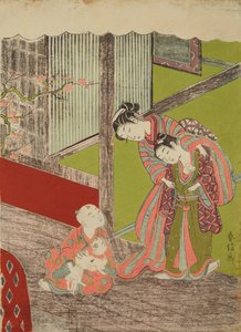 Children Playing with a Cat and Mouse by Suzuki Harunobu