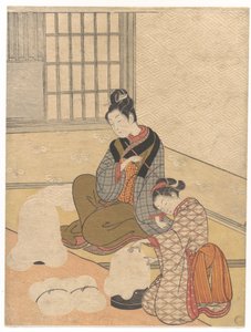 Evening Snow on the Nurioke, from the series Eight Parlor Views by Suzuki Harunobu
