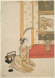 Giving Daruma a Smoke by Suzuki Harunobu