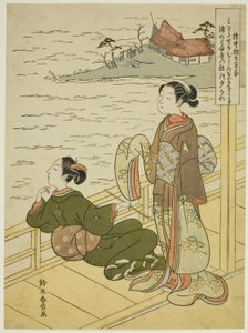 Gonchunagon Sadaie (Fujiwara no Teika), from an untitled series of parodies of the Three Evening Poems by Suzuki Harunobu
