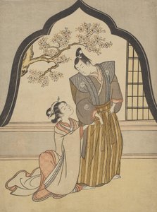 Lovers Dressing Beside a Window by Suzuki Harunobu