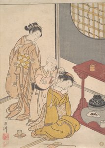 Night Rain at the Double-Shelf Stand, c.1766 by Suzuki Harunobu