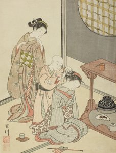 Night Rain of the Tea Stand by Suzuki Harunobu