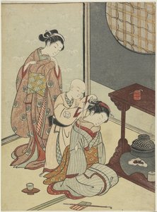 Night Rain on the Tea Stand, after 1766 by Suzuki Harunobu