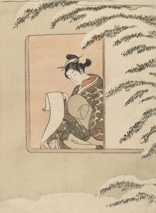 Parody of Sun Kang, also known as Snow by the Window by Suzuki Harunobu