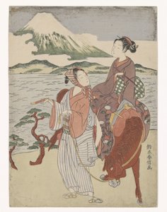 Smoking Man and Woman on Horseback