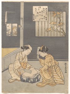 The Cloth-Fulling Jewel River, a Famous Place in Settsu Province, from an untitled series of Six Jewel Rivers by Suzuki Harunobu