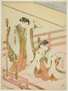 The Dance of the Shrine Maidens Ohatsu and Onami by Suzuki Harunobu