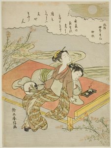 The Eighth Month (Chushu), from the series "Popular Versions of Immortal Poets in Four Seasons (Fuzoku shiki kasen)" by Suzuki Harunobu