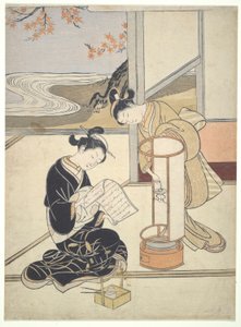 The Evening Glow of Andon: Zashiki Hakkei by Suzuki Harunobu