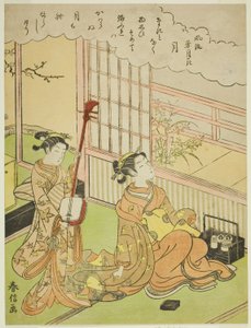 The Moon, from the series "Fashionable Scenes of Snow, Moon and Flowers" by Suzuki Harunobu