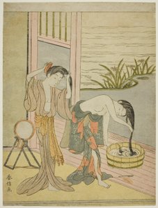 Two Women Washing Their Hair by Suzuki Harunobu