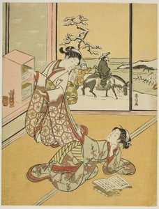 Two Young Women Reading Books by Suzuki Harunobu