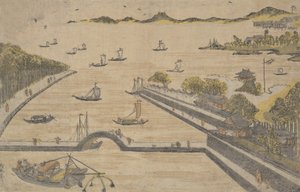 View of Fukagawa, Edo, ca. 1764 by Suzuki Harunobu