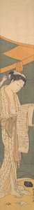 Woman in Night Robe Reading a Letter