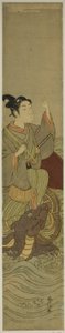 Young Man Riding a Giant Tortoise (parody of Urashima Taro)