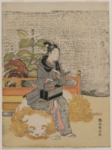 Youth Representing Monju, God of Wisdom on a Lion by Suzuki Harunobu
