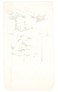 Group with Two Figures. Study Sheet after Reliefs in Borobudur, Java