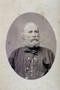 Giuseppe Garibaldi (1807-1882), Italian politician. Around 1875. Photography of the Lacomée and Lacroix workshop. Geneva