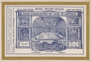 Advertisement for Grand Establishment of the Baths of Montreux by Swiss School
