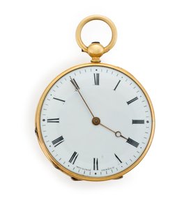 Moulinie Openface Keywound Cylinder Pocketwatch, Geneve, Engraved June 30 1846