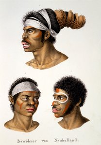 Natives of the New Holland (Australia), from Ethnological Study of Various Racial Types from Various Continents, by C.I. Brodtmann, 1824