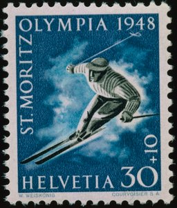 Stamp Commemorating the 1948 Winter Olympics