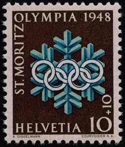 Stamp Commemorating the 1948 Winter Olympics