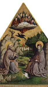 The Miraculous Feeding of Saint Anthony and Saint Paul the Hermit by Swiss School