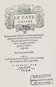 Title page of the Catechism of John Calvin, published Geneva, 1549