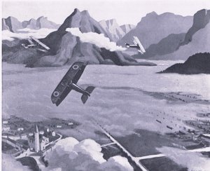 British scouts leaving their aerodrome on patrol over Asiago Plateau, Italy