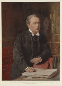 The Earl of Rosebery speaking in the House of Lords