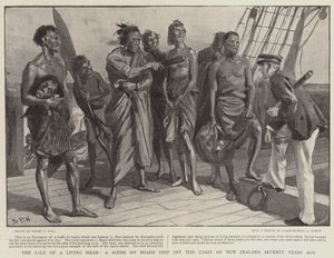 A Sale of a Living Head, a Scene on Board Ship off the Coast of New Zealand Seventy Years Ago
