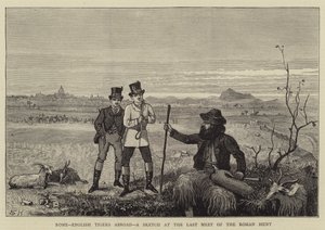 Rome, English Tigers Abroad, a Sketch at the Last Meet of the Roman Hunt by Sydney Prior Hall