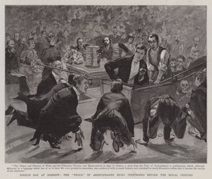Speech Day at Harrow, the Frogs of Aristophanes being performed before the Royal Visitors by Sydney Prior Hall