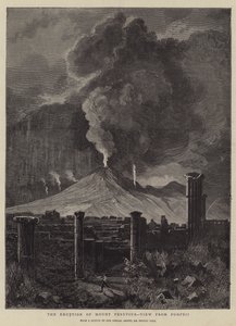 The Eruption of Mount Vesuvius, View from Pompeii by Sydney Prior Hall