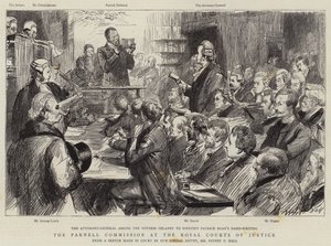 The Parnell Commission at the Royal Courts of Justice by Sydney Prior Hall