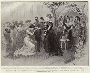 The Reception at Government House, Gibraltar, Ladies Being Presented to the Duke of Cornwall and York