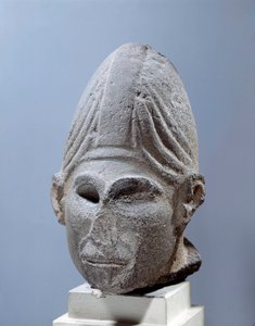 Head of Syrian god. 2500 BC. from Djabboul, Syria. Paris, Louvre Museum