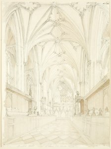 Choir of Bristol Cathedral Looking East by T.H. Clarke