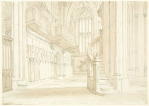 View of Organ Screen of Bristol Cathedral by T.H. Clarke