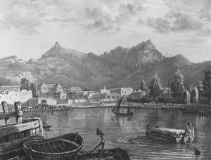 Port Louis, Mauritius, from the Eastern side of the harbour, c.1830