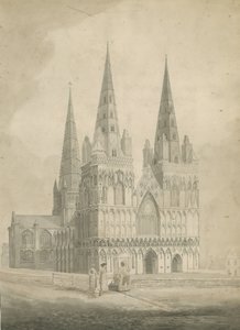 Lichfield Cathedral - West Front by T Carter