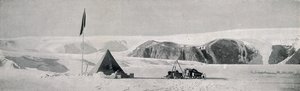 Couloir Cliffs, Granite Harbour, Showing the Camp Off the Piedmont Tongue by T. Griffith Taylor