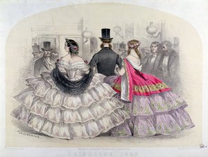 Ladies Wearing Crinolines at the Royal Italian Opera, Covent Garden, 1859 by T. H. Guerin